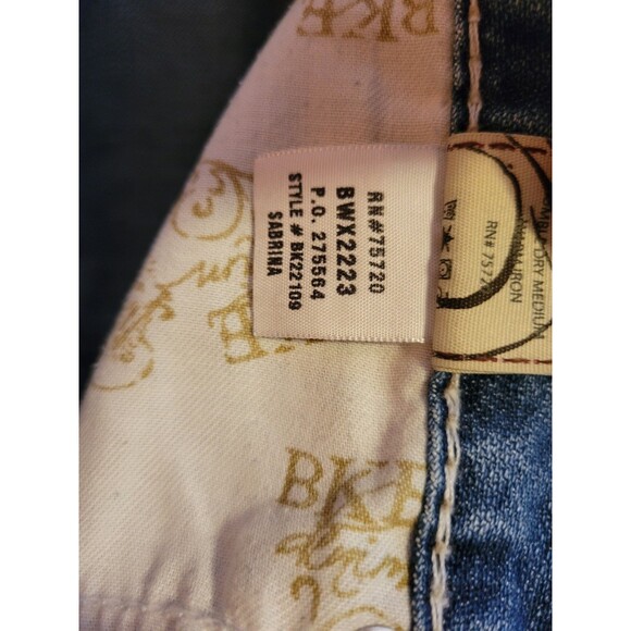 Buckle BKE Capris Jeans Women Sabrina Stretch Blue Distressed Y2K Grunge Biker - Picture 8 of 16